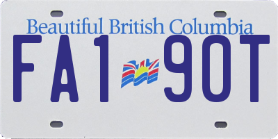 BC license plate FA190T