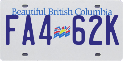 BC license plate FA462K