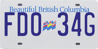 BC license plate FD034G