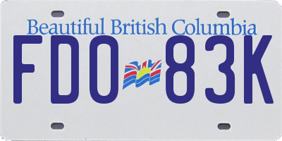BC license plate FD083K