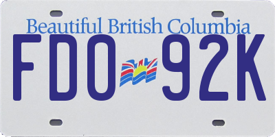 BC license plate FD092K