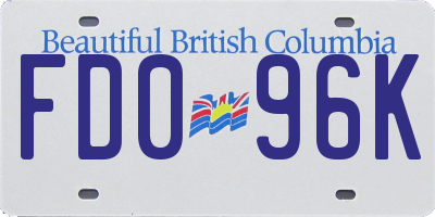 BC license plate FD096K