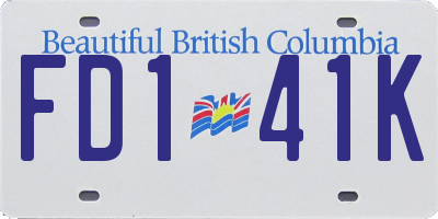 BC license plate FD141K