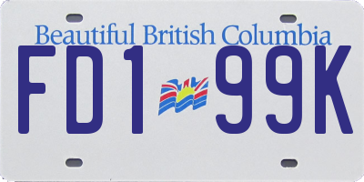 BC license plate FD199K