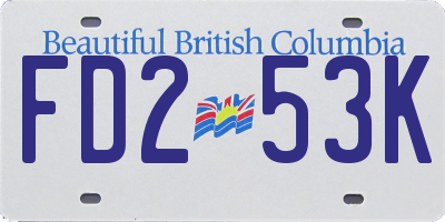 BC license plate FD253K