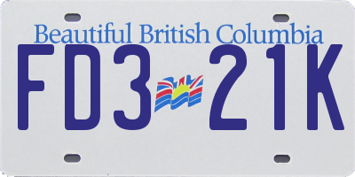 BC license plate FD321K