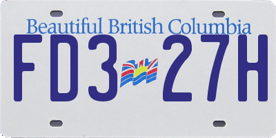 BC license plate FD327H