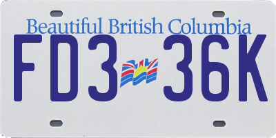 BC license plate FD336K