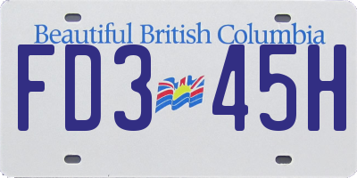 BC license plate FD345H