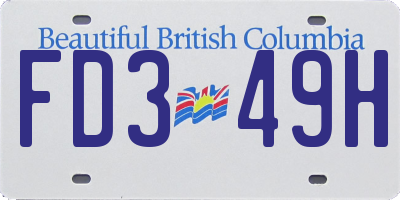 BC license plate FD349H
