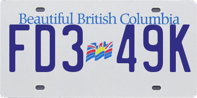 BC license plate FD349K