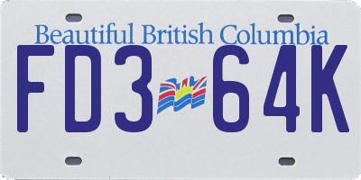 BC license plate FD364K