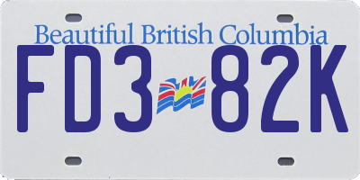 BC license plate FD382K