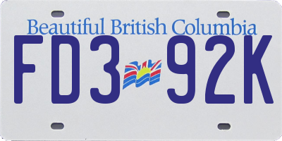 BC license plate FD392K