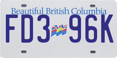 BC license plate FD396K