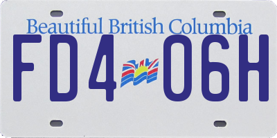 BC license plate FD406H