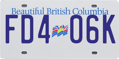 BC license plate FD406K