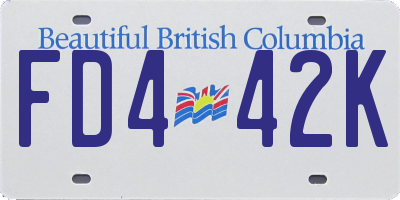 BC license plate FD442K