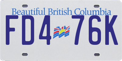 BC license plate FD476K