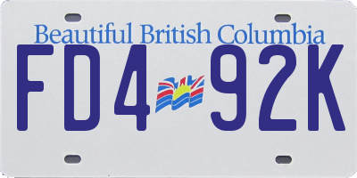 BC license plate FD492K