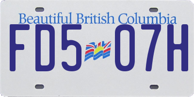 BC license plate FD507H