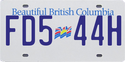 BC license plate FD544H