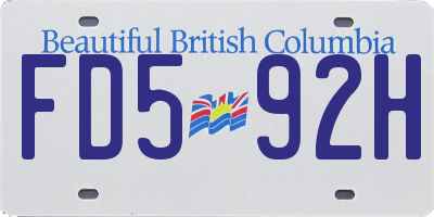 BC license plate FD592H