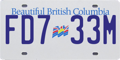 BC license plate FD733M