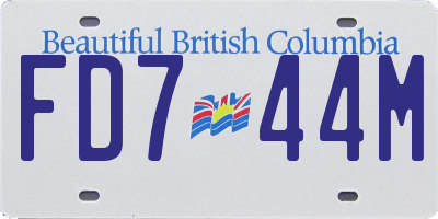 BC license plate FD744M