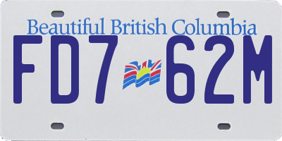 BC license plate FD762M