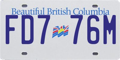 BC license plate FD776M