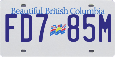 BC license plate FD785M