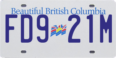BC license plate FD921M