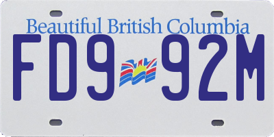 BC license plate FD992M