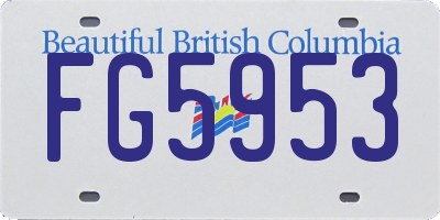 BC license plate FG5953