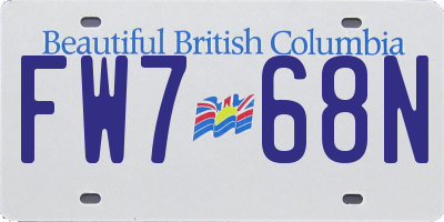 BC license plate FW768N