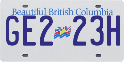 BC license plate GE223H