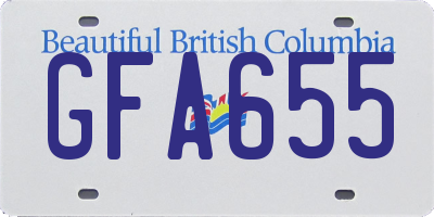 BC license plate GFA655