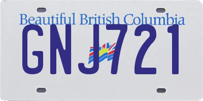 BC license plate GNJ721