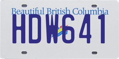 BC license plate HDW641