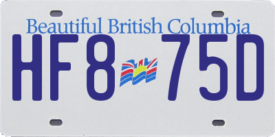 BC license plate HF875D