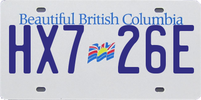 BC license plate HX726E