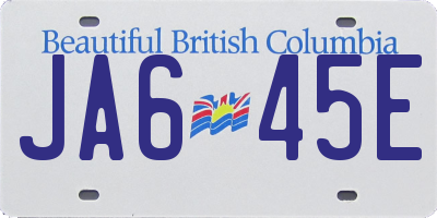 BC license plate JA645E
