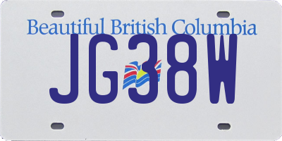 BC license plate JG38W