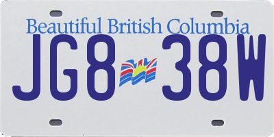 BC license plate JG838W