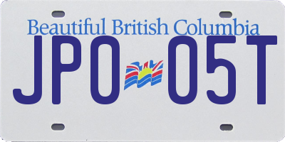 BC license plate JP005T