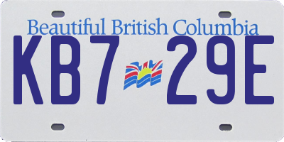 BC license plate KB729E