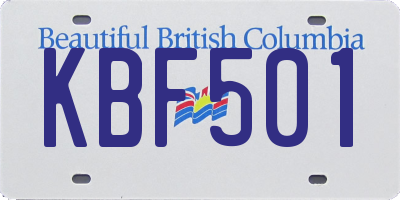 BC license plate KBF501
