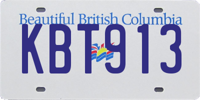 BC license plate KBT913