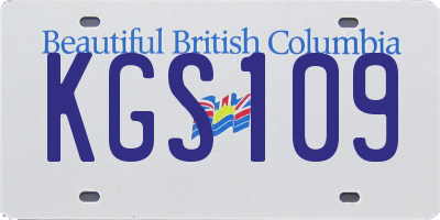 BC license plate KGS109